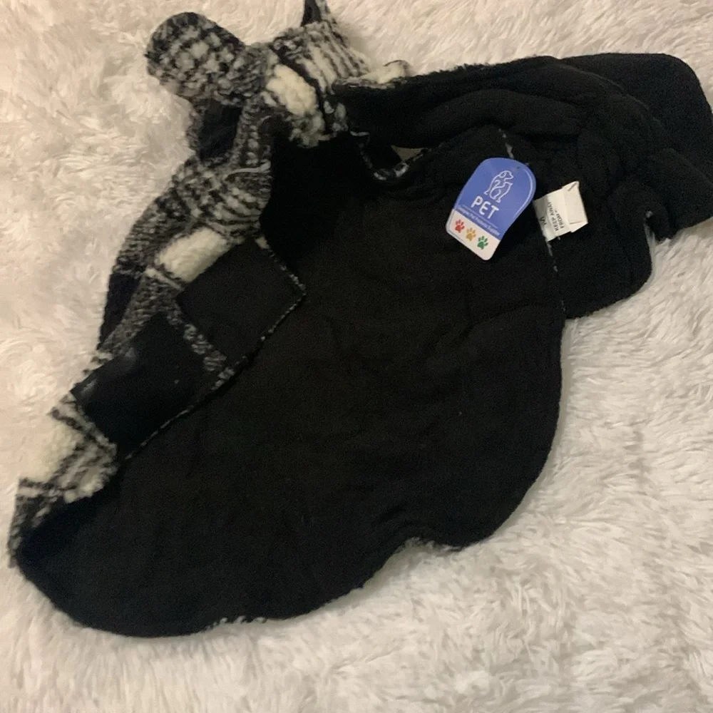 Dog Sz Medium Fashion Fur Coat Black White Grey NWT